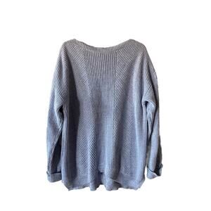 M&S Collections Blue Chunky Knit Women's Pullover Sweater- Size Large